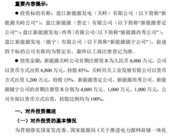 盘江煤电：规划6.12GW“风光火储”项目