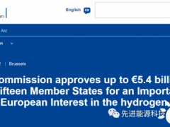 欧盟投入54亿欧元支持<em>氢能技术</em>价值链创新及首次工业部署