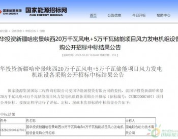 中标 | 300MW风电项目开标，这两家整机商预中标!