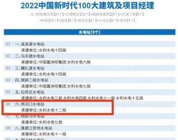 <em>两河口水电站</em>入选“2022中国新时代100大建筑”