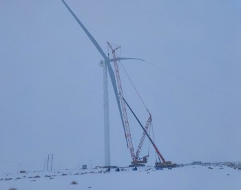 大唐瓜州北大桥第六风电场C区风电项目风机吊装圆满完成