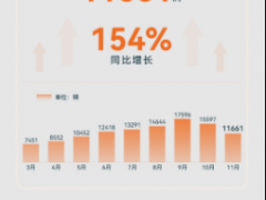 赛力斯11月销量增长335.07%，全年累计交付69884辆