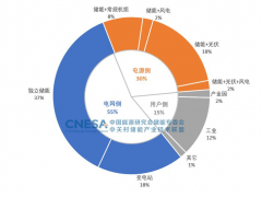 2022年前三季度中国新增投运新型储能项目装机规模应用分布（MW%）