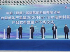 全球首台套单体<em>产氢量</em>2000Nm³/h水电解制氢装备在中国船舶下线