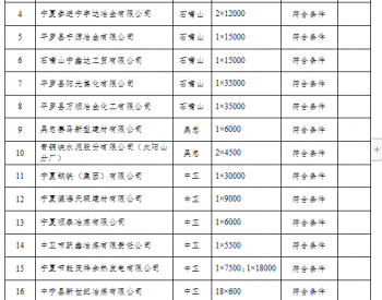 宁夏自治区发展改革委关于余热余压余气自备电厂认定名单的公示