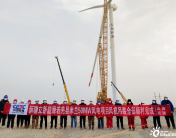 新疆立新能源<em>若羌</em>县米兰50MW风电项目风机吊装作业圆满完成