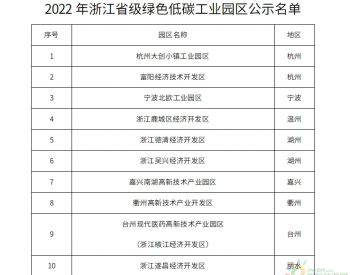 10个园区＋100座工厂，浙江2022年省级绿色低碳<em>工业园区</em>、工厂名单公布