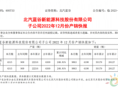 <em>北汽</em>新能源12月销9863辆 全年交付50179辆