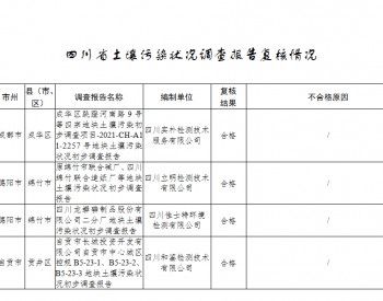 关于四川省土壤污染状况调查报告复核情况的公告