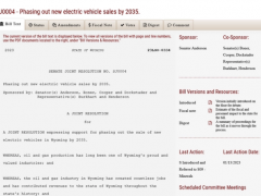 美国怀俄明州新<em>提案</em>：目标2035年禁止销售新的电动汽车