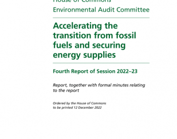 英国议会环境审计委员会发布《加快从化石燃料过渡并确保<em>能源供应</em>》报告