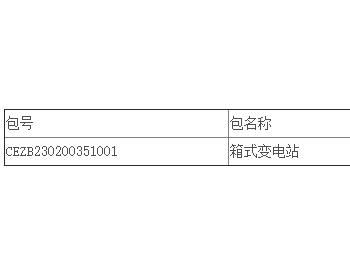 中标｜平庄煤业锡林河公司2023年1月箱<em>式变电站</em>采购公开招标中标结果公告