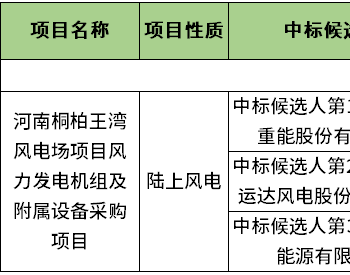 中标 | 1850-2129元/kW！三一、运达、远景预中标河南<em>桐柏王湾风电场</em>项目