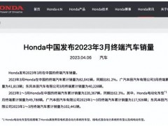 <em>本田汽车</em>3月在中国销量82,041辆