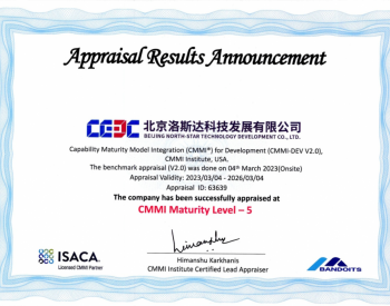 <em>中国能建洛斯达公司</em>顺利通过CMMI 5级认证