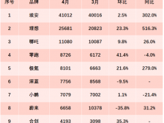 蔚来销量下滑，销量<em>排名</em>“暴跌”