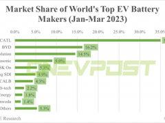 比亚迪超LG成全球第二大<em>电动车电池</em>供应商