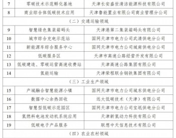天津市公布低碳（零碳）应用场景（2023年）