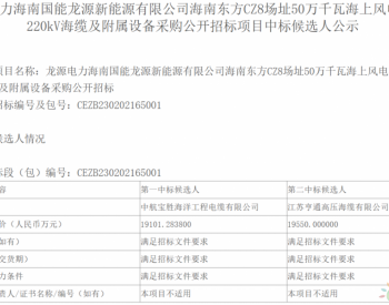中标 | 两家公司拟中标海上风电项目