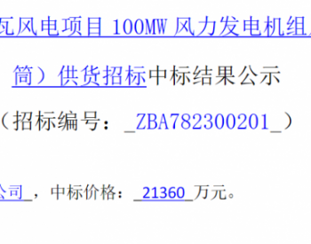 中标 | 100MW风电项目！中国电建、远景能源分别中标