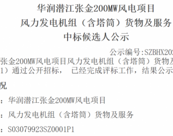 中标 | 近8亿元！华润380MW风电项目候选人公示