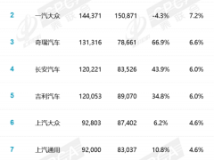 最<em>新中国</em>汽车厂商销量排名：比亚迪第一，特斯拉第九