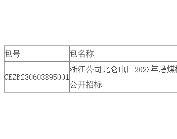 中标｜浙江公司北仑电厂2023年<em>磨煤机</em>辊套与衬瓦堆焊（焊丝）采购公开招标中标结果公告