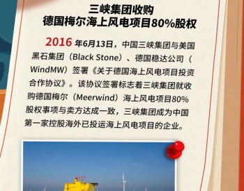 三峡 · 历史上的今天丨三<em>峡集团</em>收购德国梅尔海上风电项目80%股权（6月12日-6月18日）
