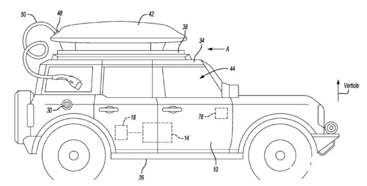 Ford подал заявку на патент на резервную батарею электромобиля, устанавливаемую на крыше
