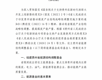 贵州发文：重点支持省内注册的新能源等企业！