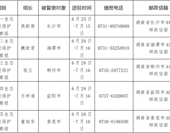 湖南第二轮第一批省生态环境保护督察全部实现督察进驻