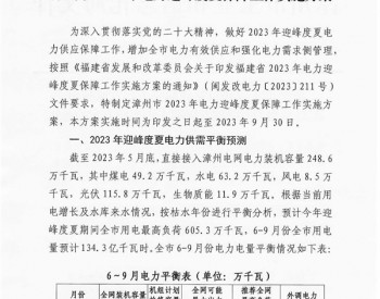 福建：漳州市2023年电力<em>迎峰</em>度夏保障工作实施方案