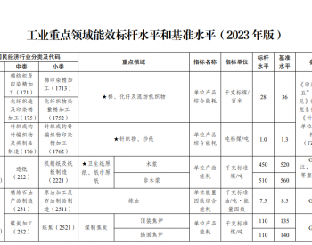 通知！发改委发布 《工业重点领域能效标杆水平和<em>基准</em>水平 （2023年版）》