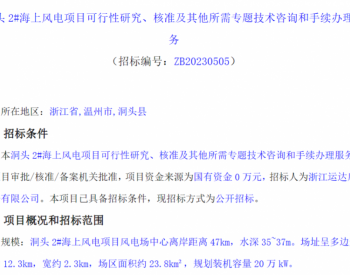 招标 | 洞头2#海上风电项目启动招标