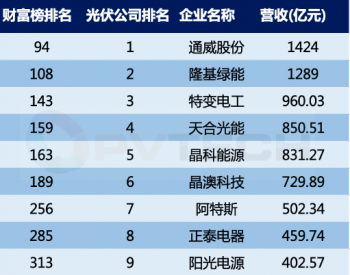 《财富》<em>中国上市公司500强</em>--Top10 光伏企业！