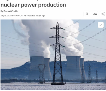 法国热浪<em>导致</em>两座核电站降低发电出力