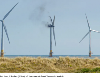 英国北海风力发电机失火