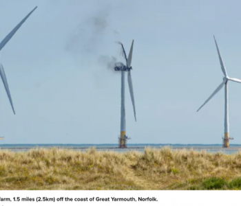 英国北海风力发电机失火