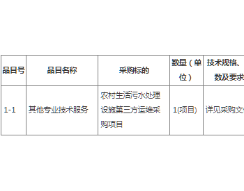 招标 | 陕西宁强县农村生活污水处理设施第三方运维采购项目竞争性磋商公告