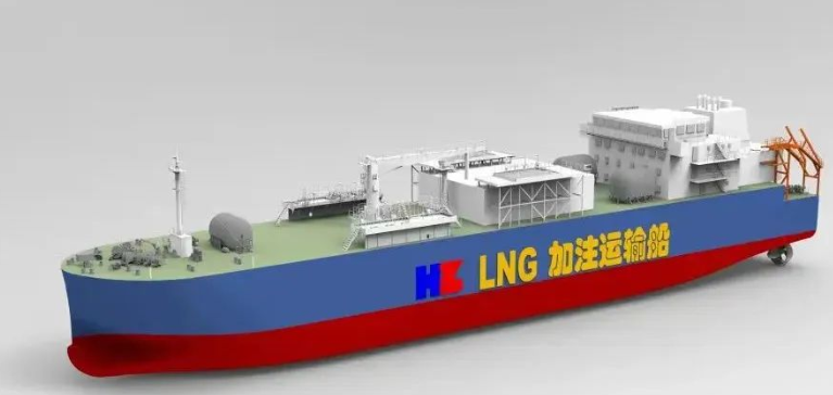 沪东中华1.4万方LNG加注运输船顺利入坞(图2)