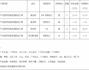 招标 | 广东江门丽宫优质水产产业园项目高低压配