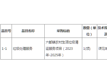 招标 | 广东六都镇<em>农村生活垃圾</em>清运服务项目（2023年-2025年）竞争性磋商公告