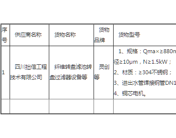 中标 | 四川南部县城市新区污水治理设备采购项目（二次）中标公告