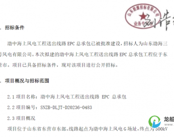 招标 | 山东渤中海上风电EPC总承包招标