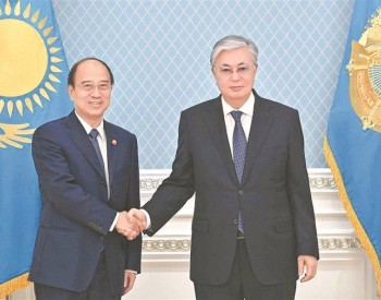 <em>哈萨克斯坦</em>总统托卡耶夫会见中国石油戴厚良