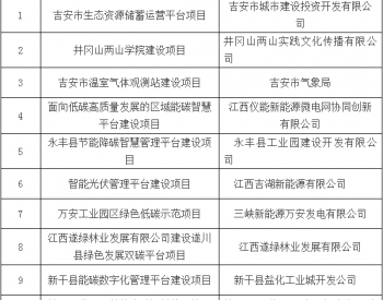 江西吉安市2023年省级碳<em>达峰碳</em>中和资金拟支持项目公示