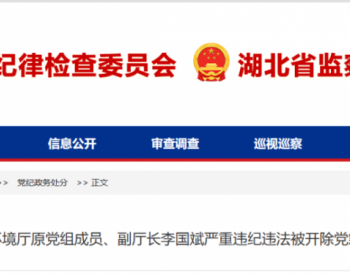 湖北省生态环境厅原党组成员、副厅长李国斌被“双开”