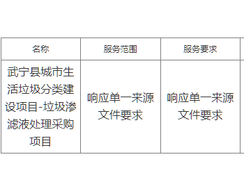 中标 | 江西武宁县<em>城市生活垃圾</em>分类建设项目-垃圾渗滤液处理采购项目结果公示