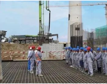 华润蒲圻三期2×1000兆瓦燃煤发电机组6号汽机底板大体积混凝土顺利浇筑完成