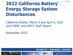 《2022年3月9日和4月6日加州电池储能系统扰动<em>事件</em>NERC和WECC工作人员联合报告》执行摘要